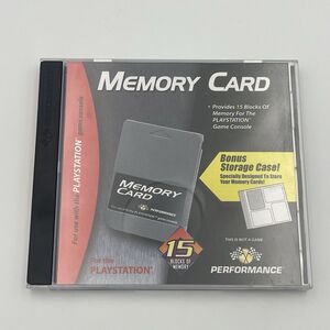 Performance Sony PlayStation 1 PS1 Memory Card Case Holder + 3 Memory Cards